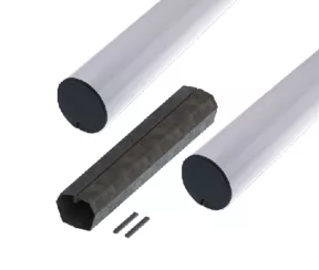 Slagboomarmset ASTL6J, aluminium, Ø90mm, 2x 3000mm, verbindingsstuk